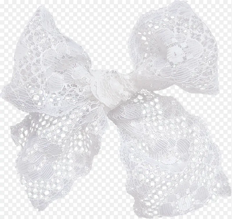 白色花纹蝴蝶结丝巾