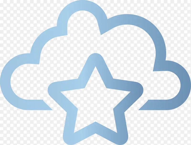 云朵五角星logo设计图