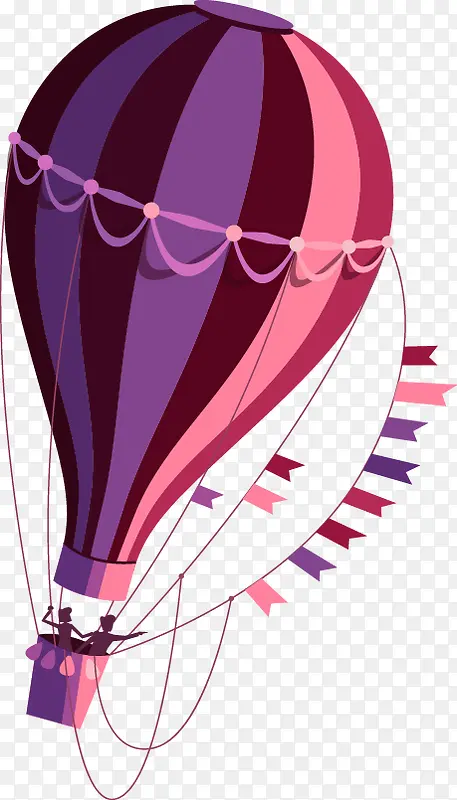 卡通扁平紫色气球