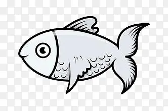 卡通黑白简约鱼