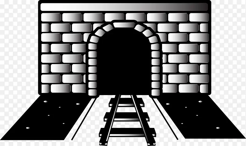 矢量铁路隧道插图