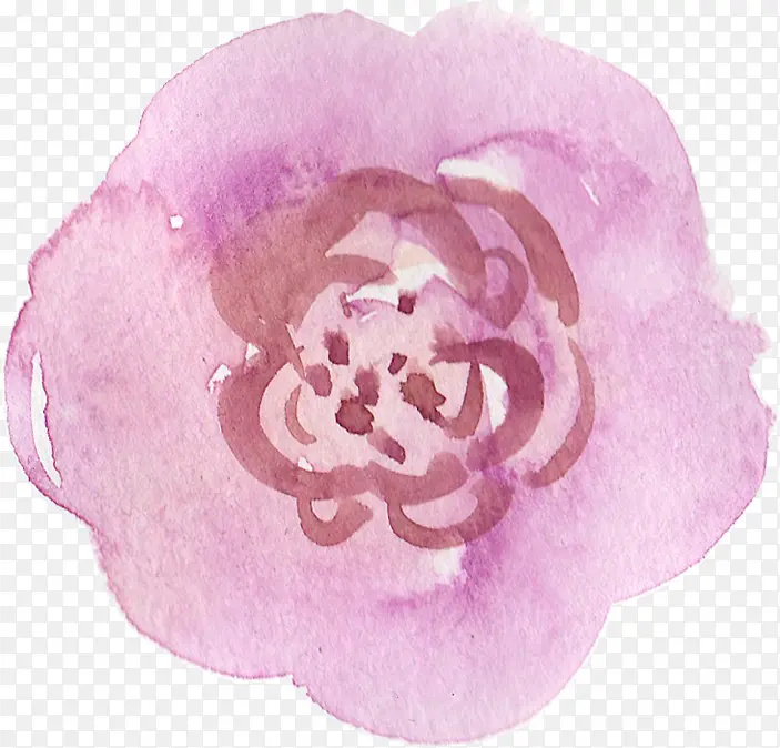 手绘紫色水印花朵
