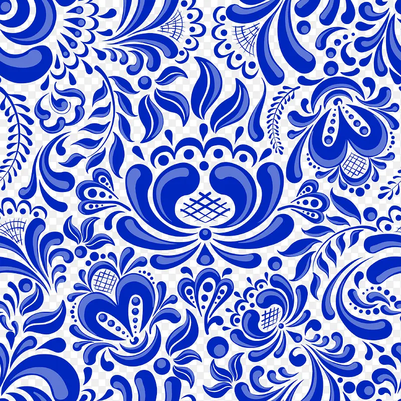 中国风蓝色花纹壁纸背景