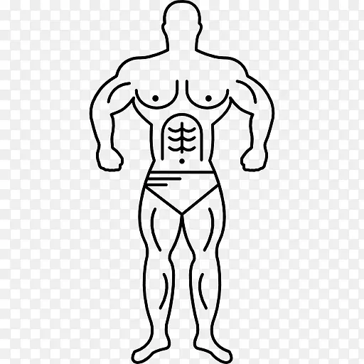 超级肌肉男轮廓图标
