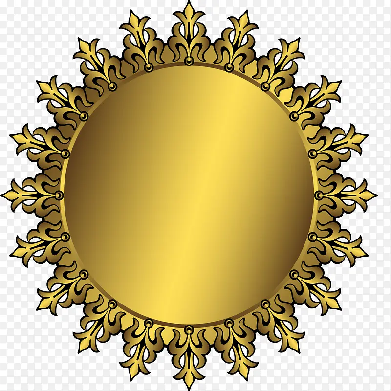 矢量金色标签奢华大圆形欧式元素
