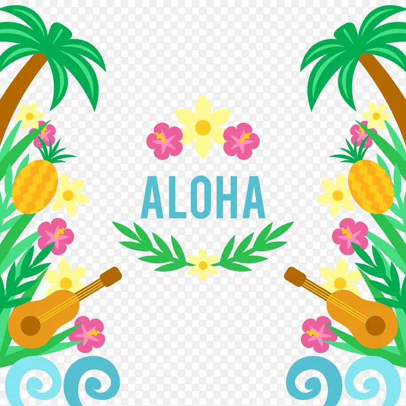 夏威夷四弦琴和花