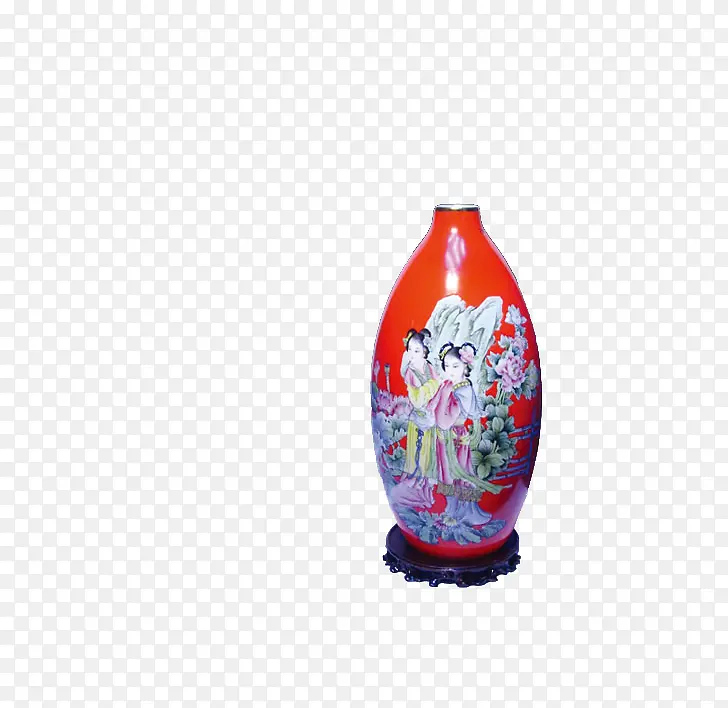 红色结婚用品花瓶美人