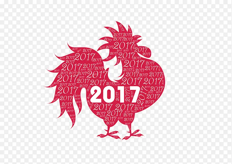 2017新年快乐装饰元素鸡年