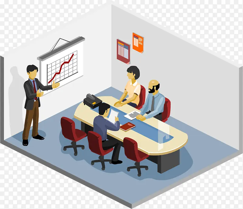 矢量手绘会议室PNG图片素材下载_图片编号9660775-PNG素材网