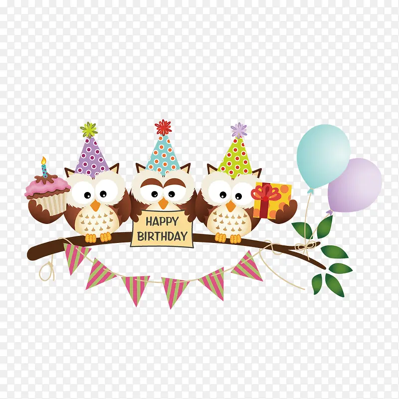 猫头鹰庆祝生日