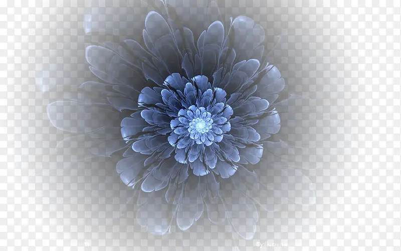 蓝色重叠的花朵中秋