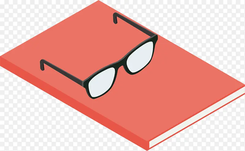 红色立体眼镜书本