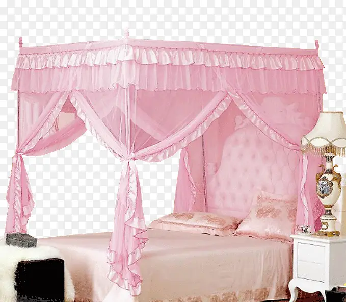 粉色蕾丝蚊帐