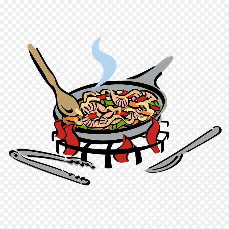 矢量手绘火锅