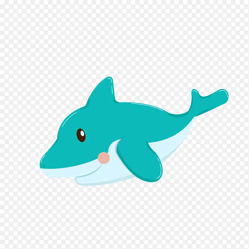矢量手绘蓝色鲨鱼