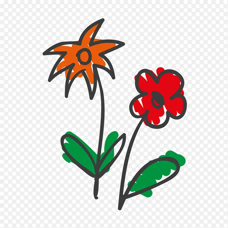 儿童画鲜花