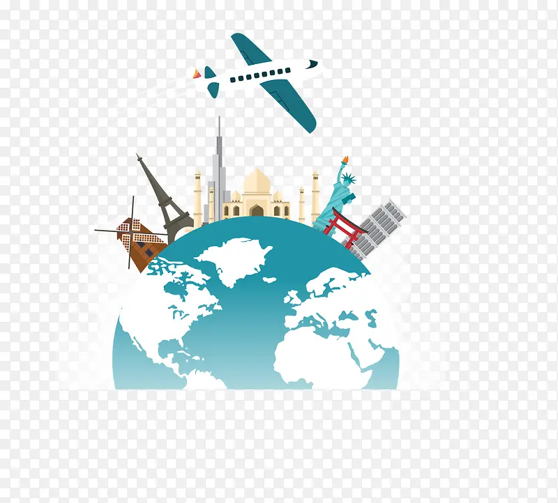 全球旅行的白色飞机