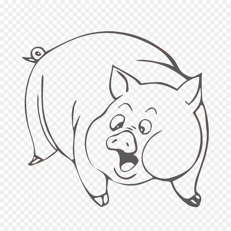 可爱猪简笔画
