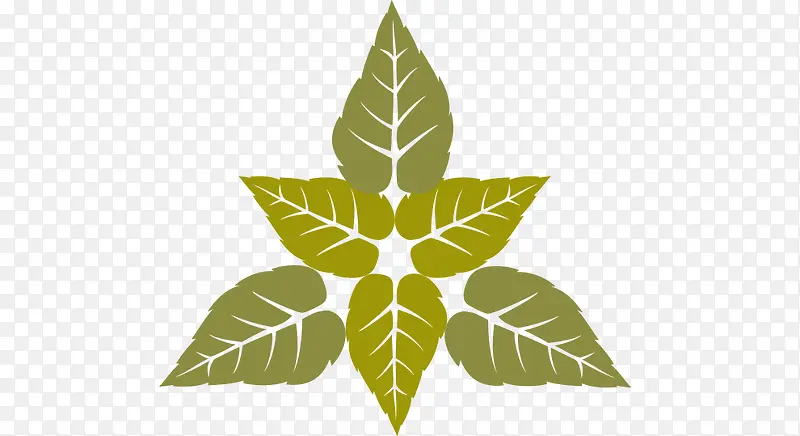 矢量绿色树叶泰国花纹 繁复宫廷