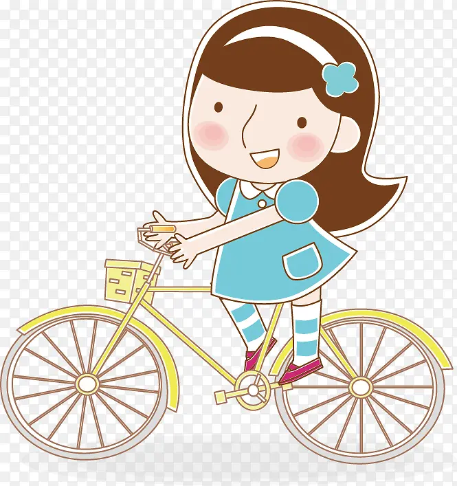 女孩骑单车