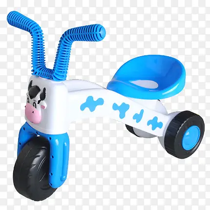 蓝色小牛三轮车玩具