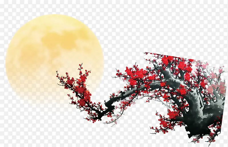 明月与墨梅免扣元素