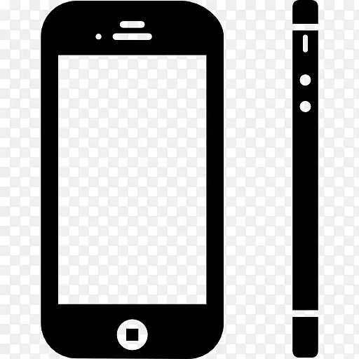 手机从正面和侧面视图图标