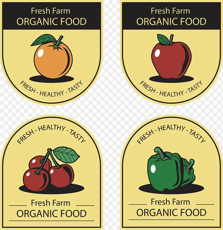 矢量水果标签