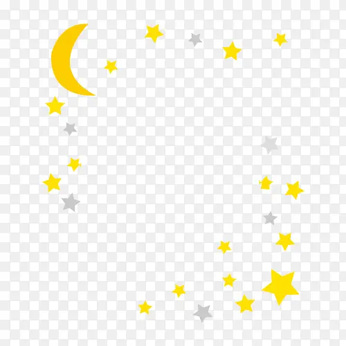 月亮星星对角装饰