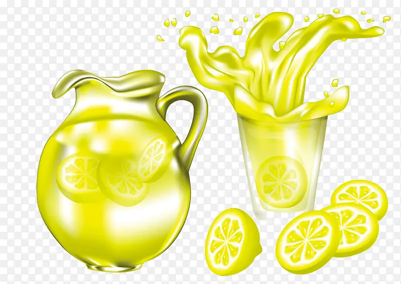柠檬片和柠檬果汁
