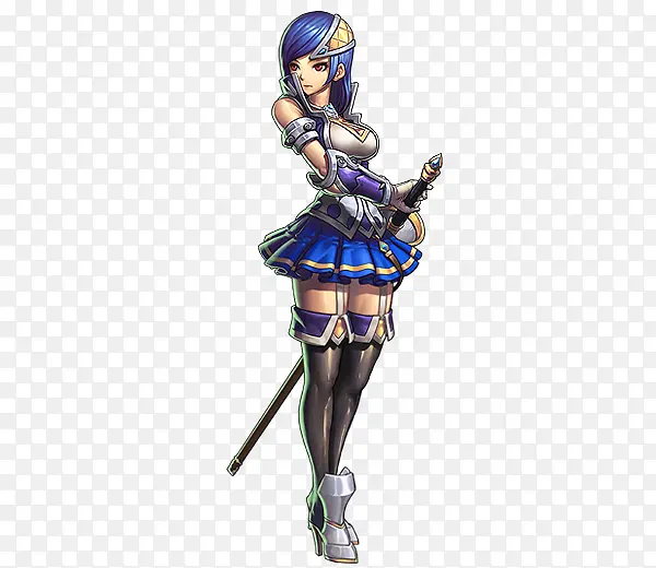 羞涩的蓝发女剑士