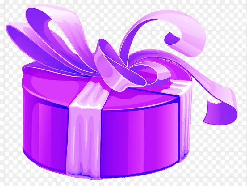 紫色圆形礼物盒子