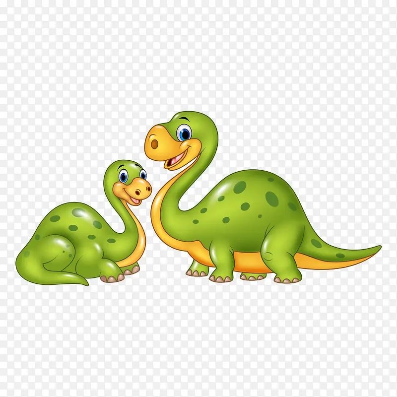 矢量图母子恐龙
