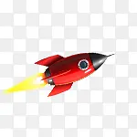 飞翔的红色卡通火箭