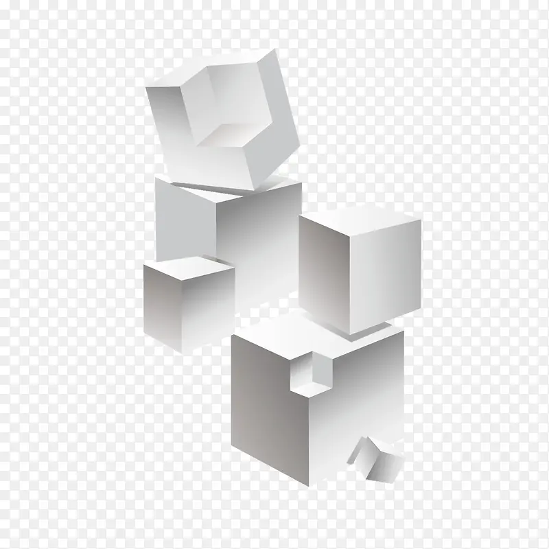矢量大小空间白色立体方体