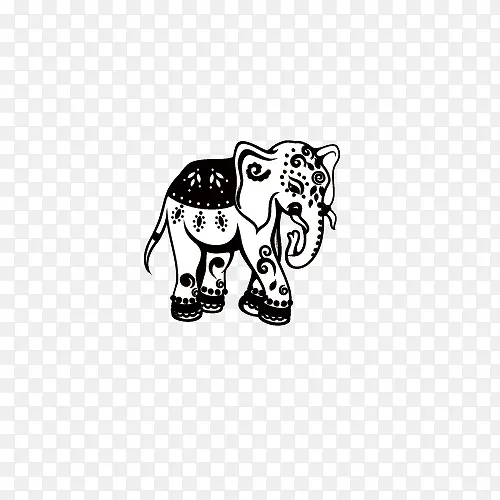 大象印花矢量图