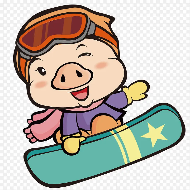 滑板车小猪