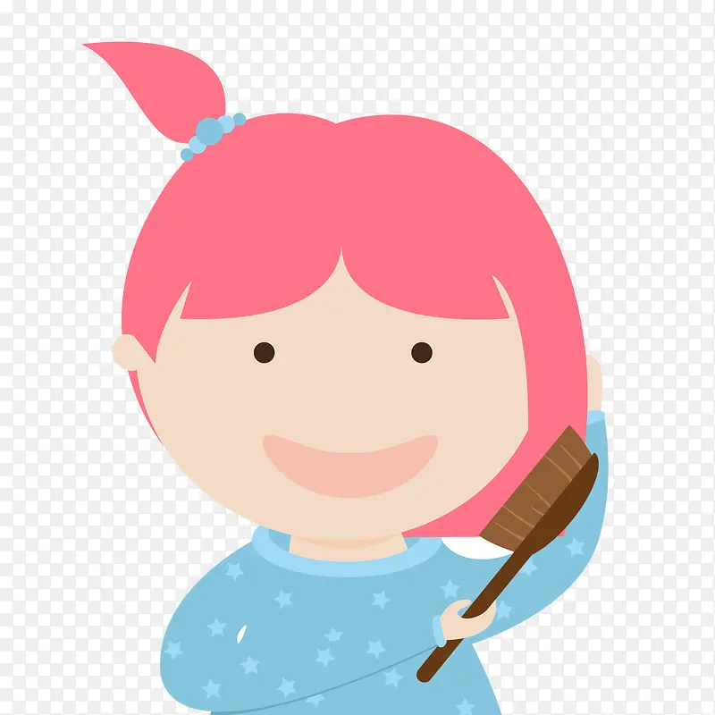 卡通可爱绑辫子的小女孩PNG图片素材下载_图片编号9683729-PNG素材网