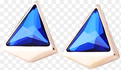 蓝色钻石金属耳钉