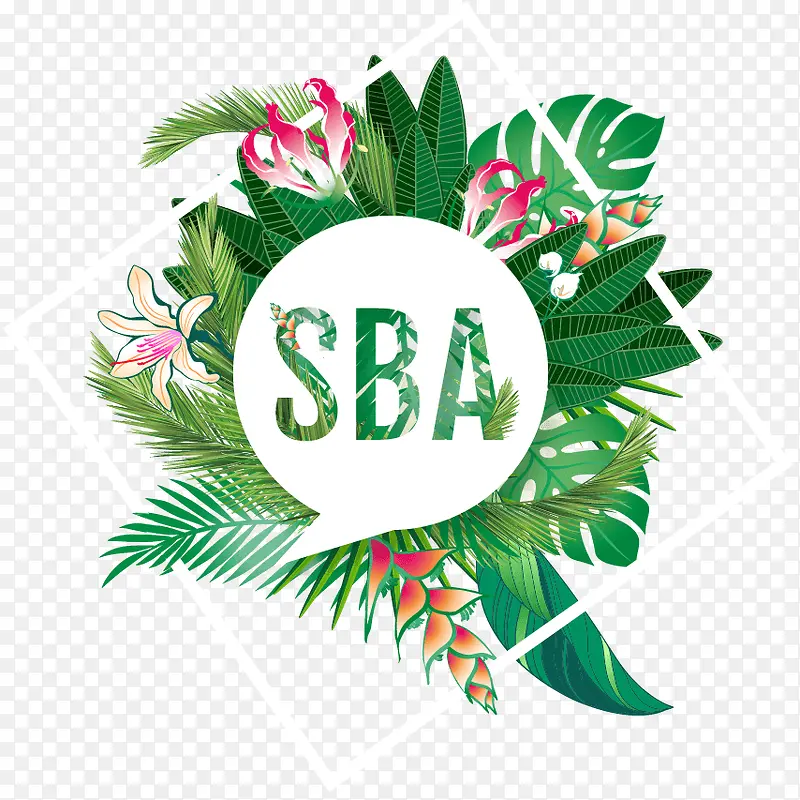 sba绿色花朵装饰物