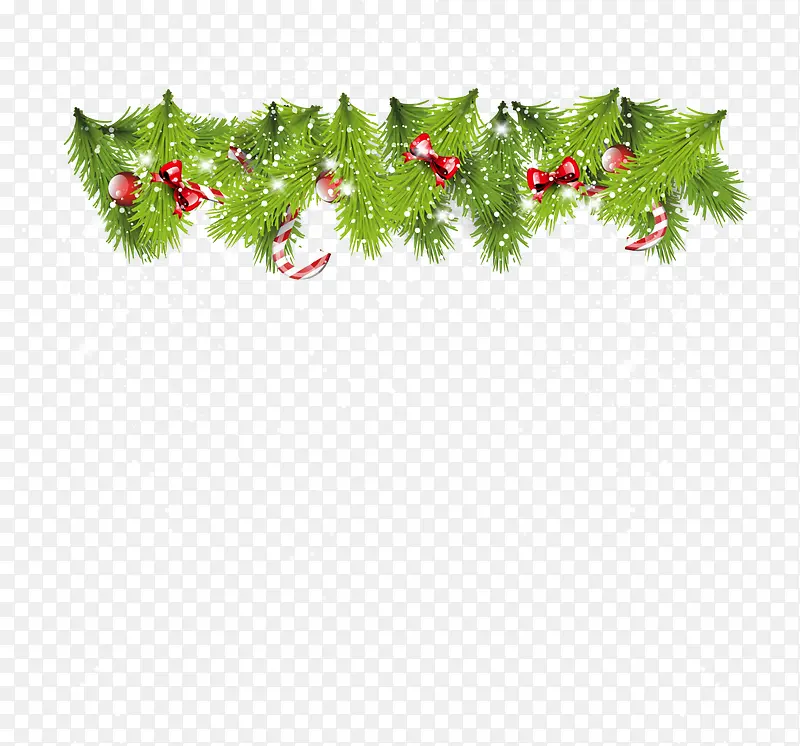 圣诞节绿色松叶装饰