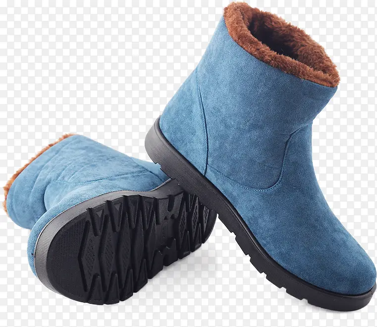 高清摄影蓝色的雪地靴