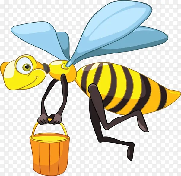 卡通蜜蜂采蜜素材