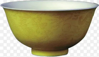 古典黄色龙纹古董碗