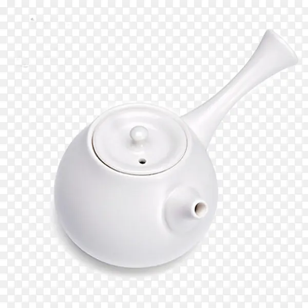 定窑侧把白色壶茶壶