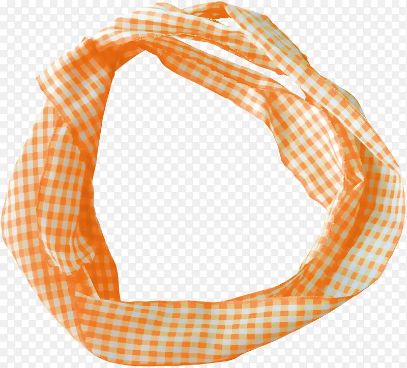 橙色花纹丝巾