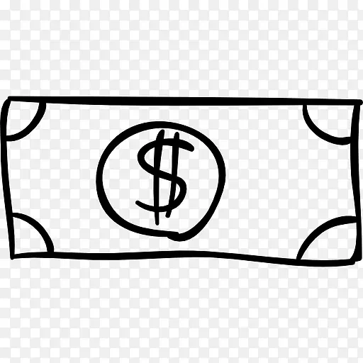 美元钞票勾勒轮廓图标