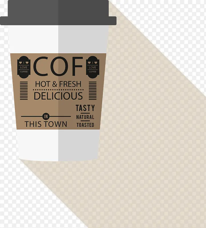 扁平化外卖咖啡矢量素材