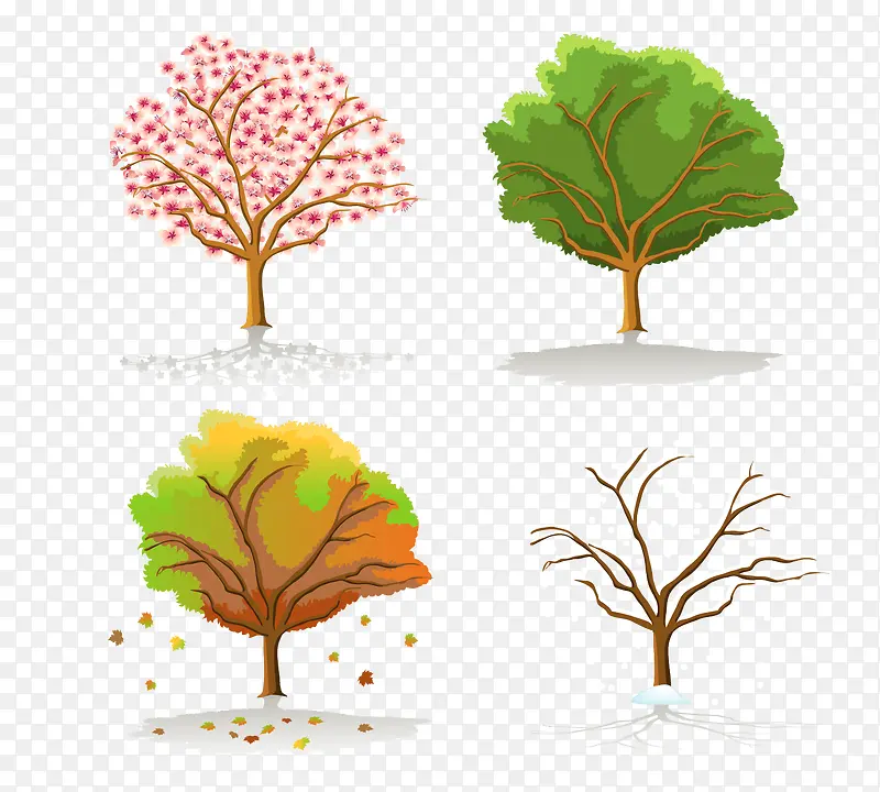 树的四季装饰画