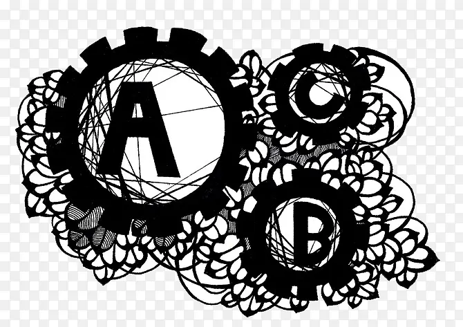 ABC黑白装饰图